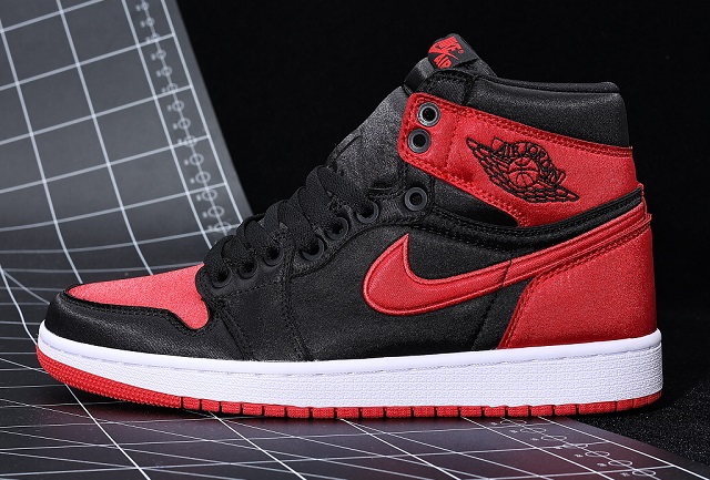 Women Jordan Shoes 1 Grade AAA Satin Bred - Click Image to Close